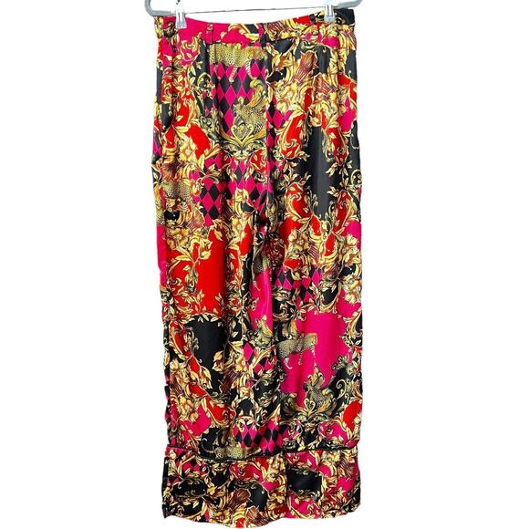 Jade London Palazzo Pants Sz L Animal Print Side Pockets Zip Front Closure - Picture 4 of 11